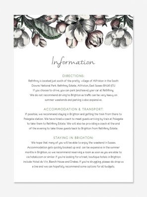 Personalised Wedding Invitations Matching Envelopes Apple Blossom F036 